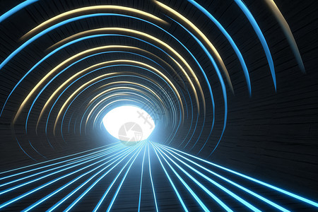 3d空间发光隧道图片
