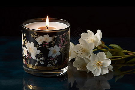 茉莉味道的香薰蜡烛背景图片
