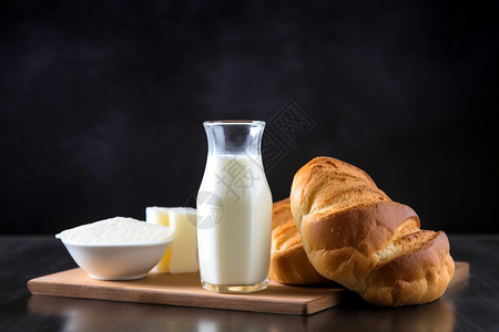 早餐牛奶面包图片