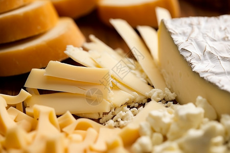 好吃的奶酪切片背景图片