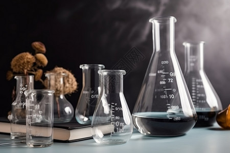 实验室烧杯和玻璃器皿图片