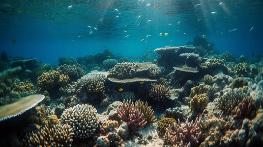 海洋生态系统生物背景图片