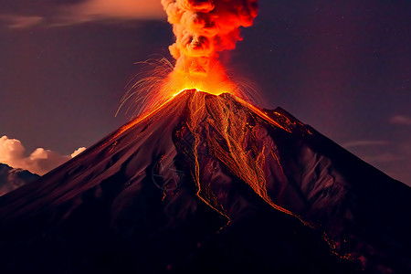 山灰柴自然灾害-火山爆发设计图片