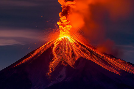 南美洲的火山爆发设计图片