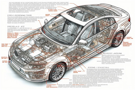 汽车电气系统分解概念图背景图片