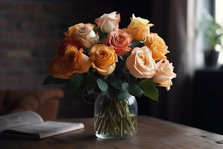 美丽优雅的玫瑰花束图片