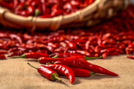 桌子上的调味品干红辣椒背景图片