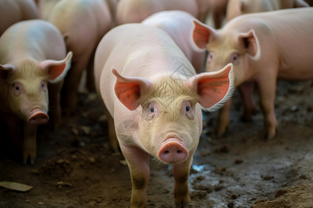 养殖场的猪背景图片