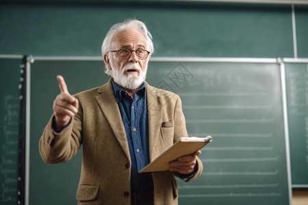 职业讲师站在黑板前的讲师背景