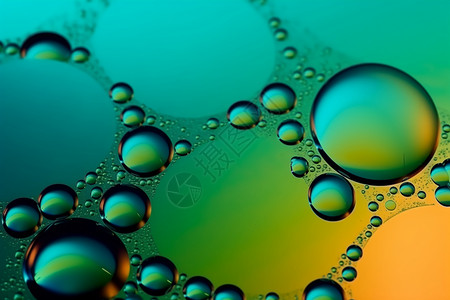 淡黄色油滴水珠抽象油滴水面背景设计图片
