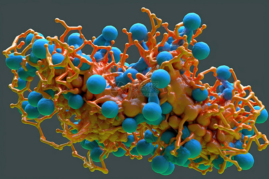 酶催化的3D概念图图片