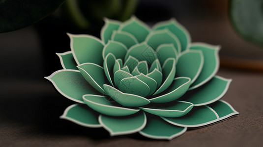 三维立体的绿色植物贴纸图片