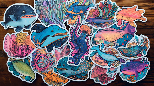 海洋动物贴纸图片