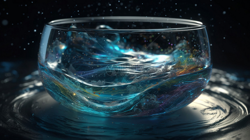 抽象玻璃流体的宇宙概念图图片