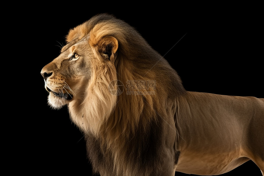 站立的狮王图片