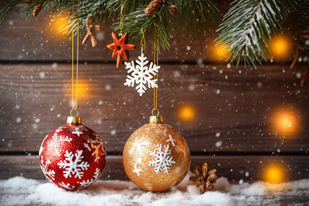 节日的装饰圣诞树挂件高清图片