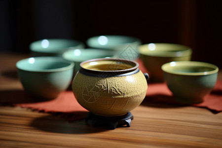 中国式茶具背景