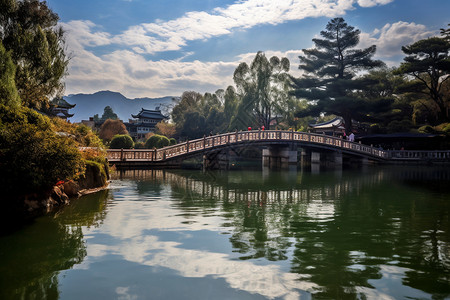 江面倒影风光背景图片