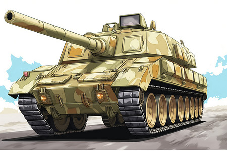 卡通军事战斗机战队坦克插图插画