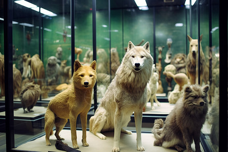 博物馆的动物标本图片