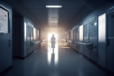 医院走廊的环境背景图片