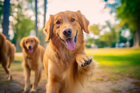 家养的金毛猎犬高清图片