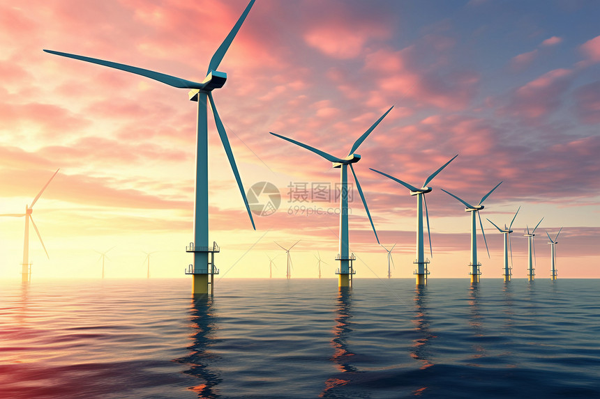 海上新能源风力涡轮机图片