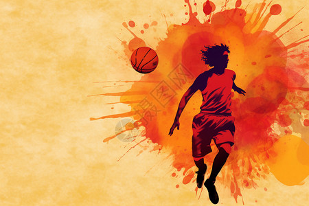 创意打篮球抽象打篮球的男孩插图插画