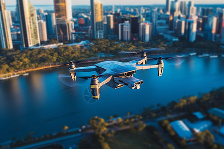 航拍夏季城市建筑景色图片