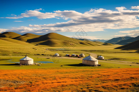 西部地区的蒙古包图片