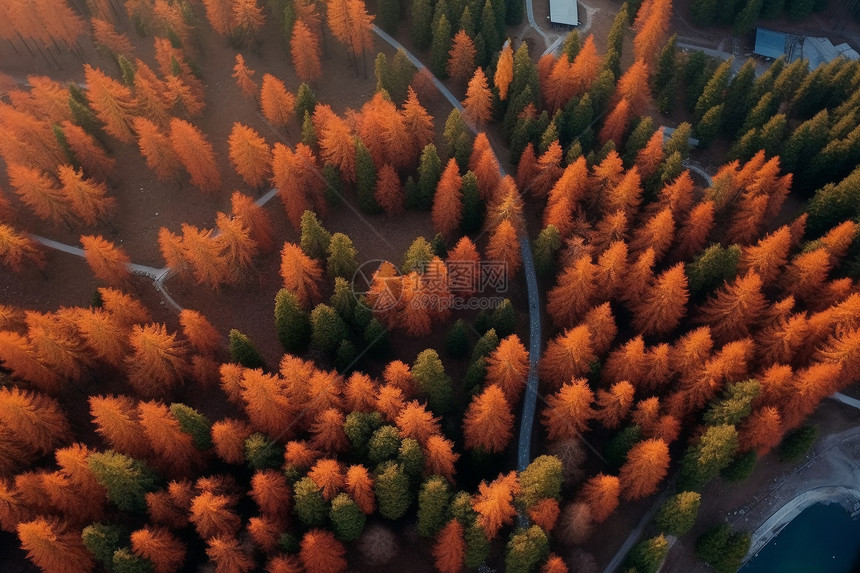 秋天红叶子的树木图片