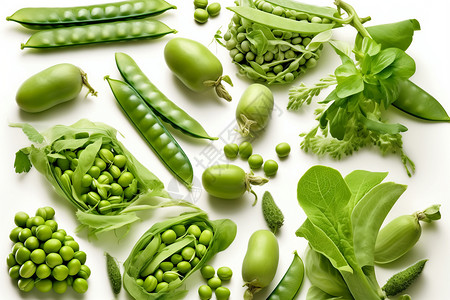 绿色蔬菜的绿豆背景图片