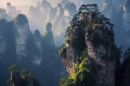 群峰奇石自然景观高清图片