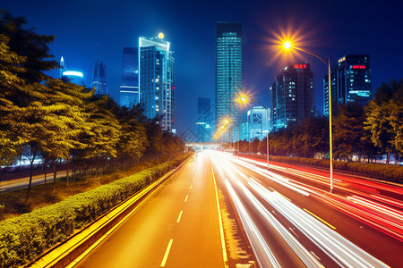 交通透明素材灯火透明的城市夜景背景
