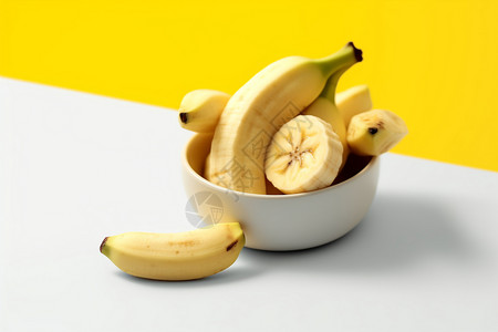 瓷碗中的香蕉图片