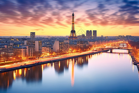 巴黎的美丽夜景图片