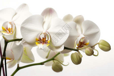 白色兰花白色背景上的兰花设计图片