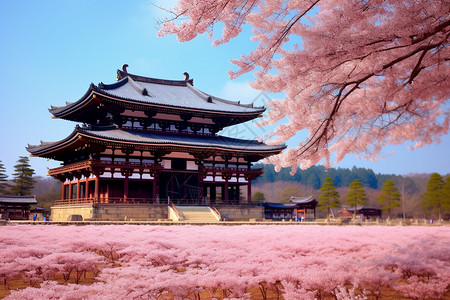 一棵美丽的樱花树图片
