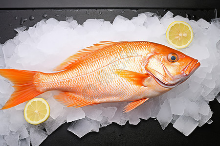 橙色鱼上的一条鱼设计图片