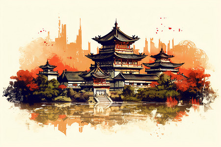宏伟的中国宫殿建筑图片