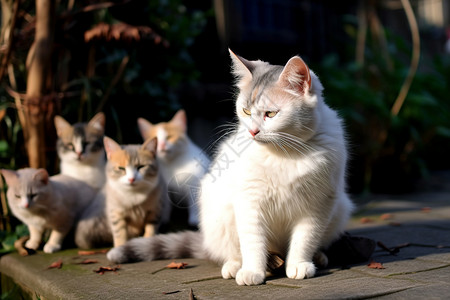 晒太阳的猫咪高清图片