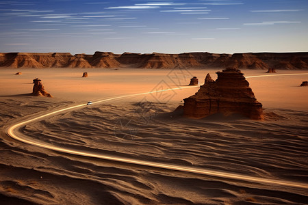 原始地貌广阔无际的沙漠设计图片