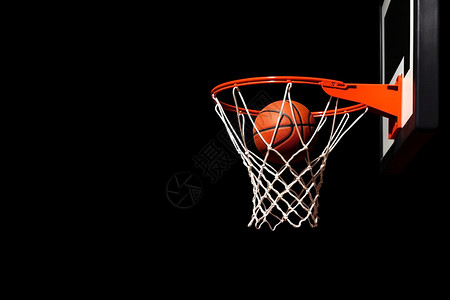投入篮球的篮球圈背景图片