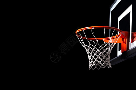黑色背景上的篮球圈背景图片