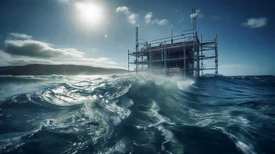 海洋波浪能新能源设备图片