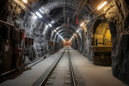 隧道中的铁路图片