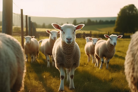 精心照料的牧羊场阳光高清图片素材