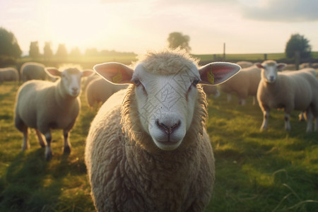 牧场的绵羊牲畜高清图片素材