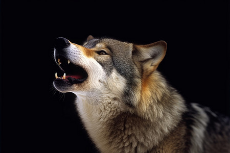 狂野的狼嚎警告高清图片