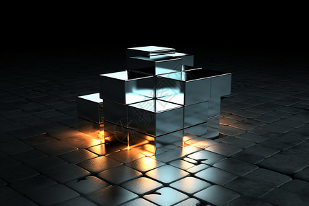发光的立方体背景图片